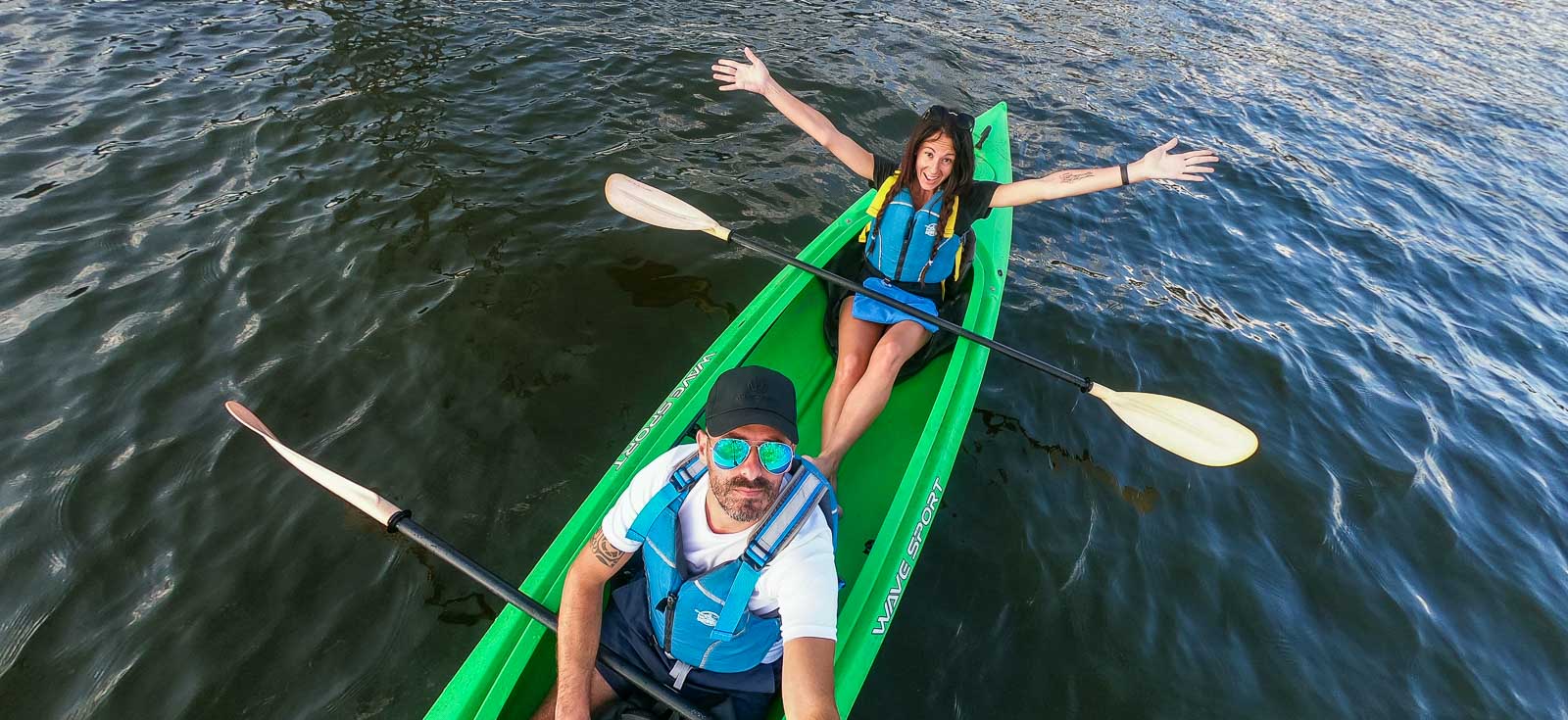 Couple on a kayak in Ukraine